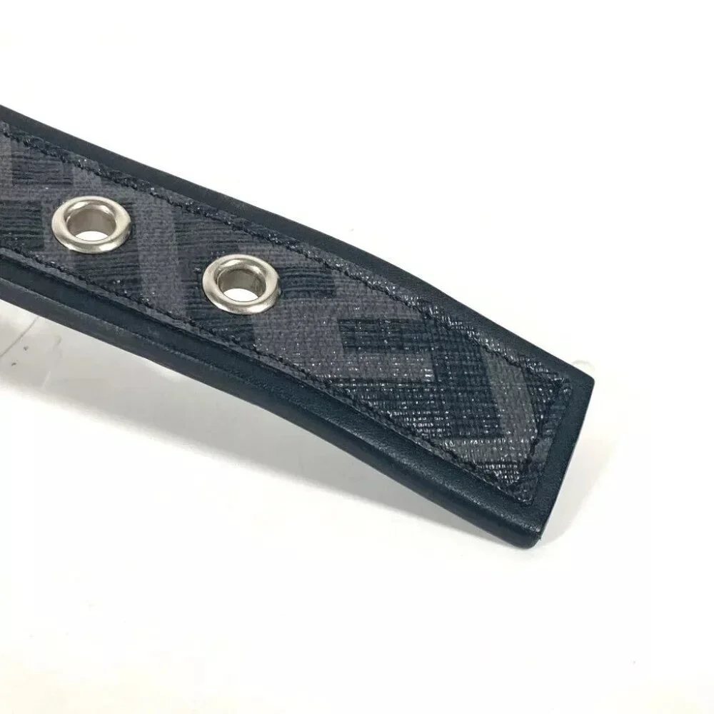FENDI 8AC016 zucca dog collar dog pet Accessories Dogs Collar Leather Black/gray